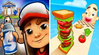Subway Surfer Greece VS Sandwich runner All level gameplay mobile game 