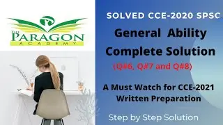 CCE-2020| Solved General Ability| SPSC| Must Watch for CCE-2021