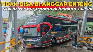 TAK BISA DI ANGGAP ENTENG‼️SKILL DRIVER AL HIJRAH BUS TRONTON DI BELOKAN SULIT INI