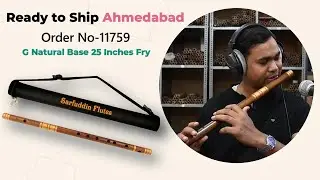 Ready to Ship Ahmedabad, Order No-11759 | Scale: G Natural Base 25 Inches Fry Bamboo Flute Bansuri