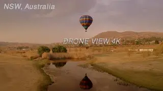 Hot Air Balloon Flying On The Sky | no copyright music | Drone View 4K
