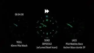 Watch Lume Test: Tisell Pilot / Seiko 5kx / Laco Flieger Basic