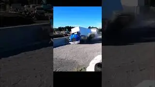 #Crash test truck vs road barrier