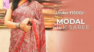 Trending Ajrakh Print Modal Silk Saree🪷| Under 1500 | Affordable Sarees