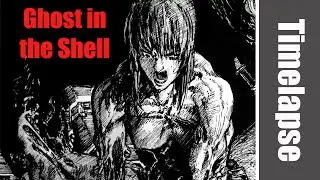 Drawing Ghost In The Shell (Motoko Kusanagi) - Timelapse | Red Hawk