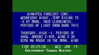 [24/7] Winnipeg Weather Channel | 80/90s Cable TV