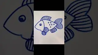 How to draw fish 🐟 #drawingskill #markerpen #art