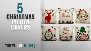 Top 10 Christmas Pillow Covers [2018 ]: 6 Packs Christmas Pillows Covers 18 X 18 Christmas D&eacute;cor