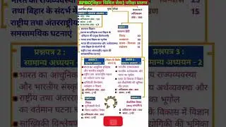 Bpsc syllabus 2024 hindi midium| 70th bpsc syllabus| Bpsc exam pattern and syllabus2024🔥#shorts#bpsc