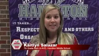 Hamilton Middle School Horizon Award Winner