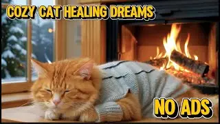 Anti-Anxiety Calm & Relax 🕯️🐱 | Cozy Cat Healing Dreams for Peaceful Sleep with Crackling Fire ✨