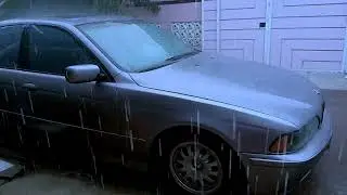 Rain ASMR in Home Yard | Parked Car Ambience 🌧️🚗