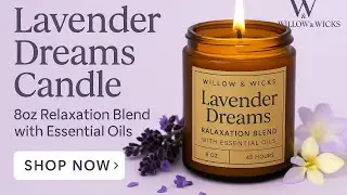 Lavender Dreams Candle &ndash; 8oz Relaxation Candle with Essential Oils | Sleep & Self-Care Soy Blend