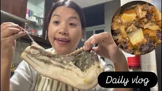 Smoke pork with perrila seed 🌸Naga style cooking 🌸