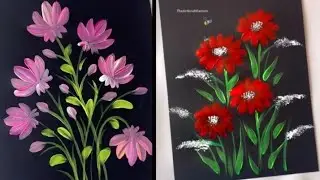 How to make flower painting with easy steps#art #drawing #flowerdrawing #diy 