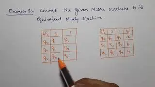 Moore to Mealy Conversion Examples | Theory of Computation