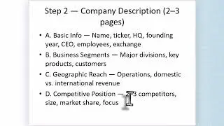 FSA Project 1 Company and SWOT Analysis Instructions