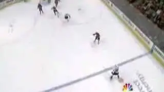 Alfredsson Shoots Puck at Niedermayer & Sucker Punches Moen