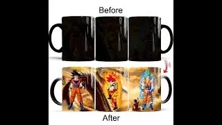 [Viral] Unique Creative Color Changing Mug Son Goku & Vegeta