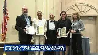 ABC7 Meteorologist Tracy Butler presents environmental award to 3 west suburbs