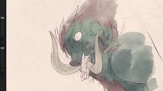 Pig Ganon - Watercolor MaxPack Procreate Process Video