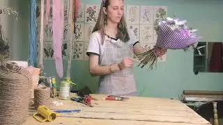 Собираю зимний букет в сиреневой гамме.