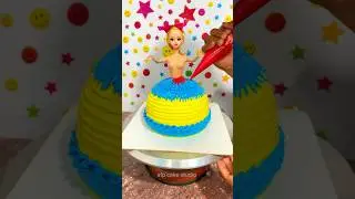 Blue red yellow colour Fancy Doll🤹&zwj;♂️cake design #shorts #video #viral