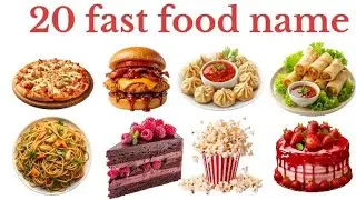 20 Fast Food Names for Kids | Hindi & English | Kids Learning Video #kidslearning #viral 