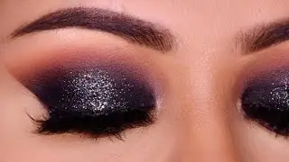 Sparkling Black Smoky Eye Makeup😍 | Easy step-by-step 