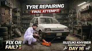 Got the tyre puncture fixed.. | Suzuki Khyber Restoration Day 16 | Car guy on a budget 