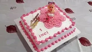 Cake Birthday Ad g&uuml;n&uuml; tortu 1 yaş tortu🎂Qız uşaqları &uuml;&ccedil;&uuml;n tortlar Barbi tortu