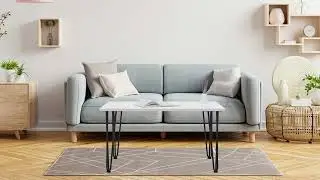Couchtisch mit Haarnadelbeine Beistelltisch Dekotisch Kaffeetisch Holz Tischplatte 80x50 cm TV Tisch