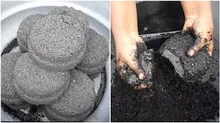 ASMR:;Gritty charcoal 🌚dusty crumbling dry&dip//satisfying video 🌪