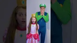 Luigi challenges Super Mario and Princess Peach #funny #familygamestories #supermario