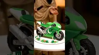Celebrating Independence Day with a unique Pakistani sport bike cake #shortsfeed #cake #chocolate