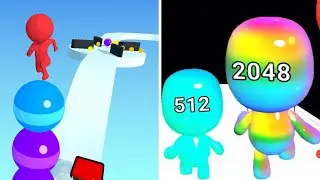 Stack Rider Vs Man Run 2048☄️☄️All Levels Big Walkthrough Gameplay SD4S