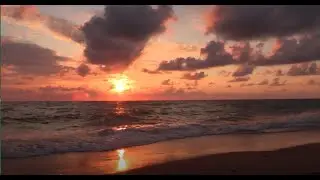 Gentle Ocean Waves at Sunset on the Beach - Relaxation, Meditation, Calming, Ambient, Water