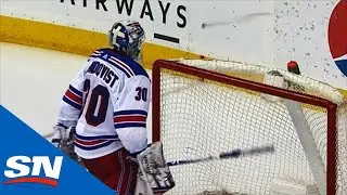 Furious Henrik Lundqvist Smashes Stick In Frustration After Tom Wilson Goal
