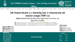 Financial education as a determining factor in entrepreneurship and innovation strategies