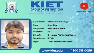 B.Tech_ CSE/IT_6 Sem | Truffle Implementation Part-1 | Mr. Amar Singh