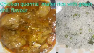 Mater pollaow with chicken korma