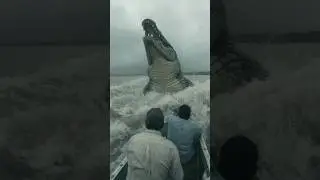35-Foot Saltwater Crocodile Filmed Chasing Boat in Indonesia