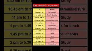 Daily schedule for all govt exam #infact education#