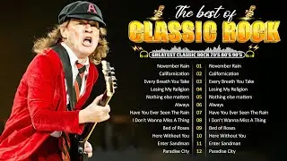 Guns N' Roses, Bon Jovi, Metallica, ACDC, U2,Queen, Aerosmith | Classic Rock 70s 80s 90s Full Album