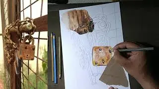Rusted lock in/pencilcolour/part-3
