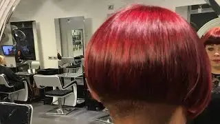Amazing women's haircut and hairstyles Transformation ideas/Half shaved undercut short nape bowl cut