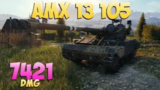 AMX 13 105 - 5 Фрагов 7.4K Урона - Высший! - Мир Танков