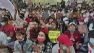 Protests against military coup continue in Yangon