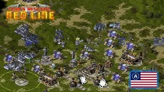 RA2 Yuri's Revenge Red Line Mod // 2vs2 Hard AI // New Alaska Republic Faction Gameplay