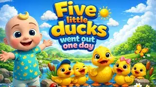 Five Little Ducks Went Out One Day 🦆🎶 | Counting Nursery Rhyme for Kids | Baby Bubbles